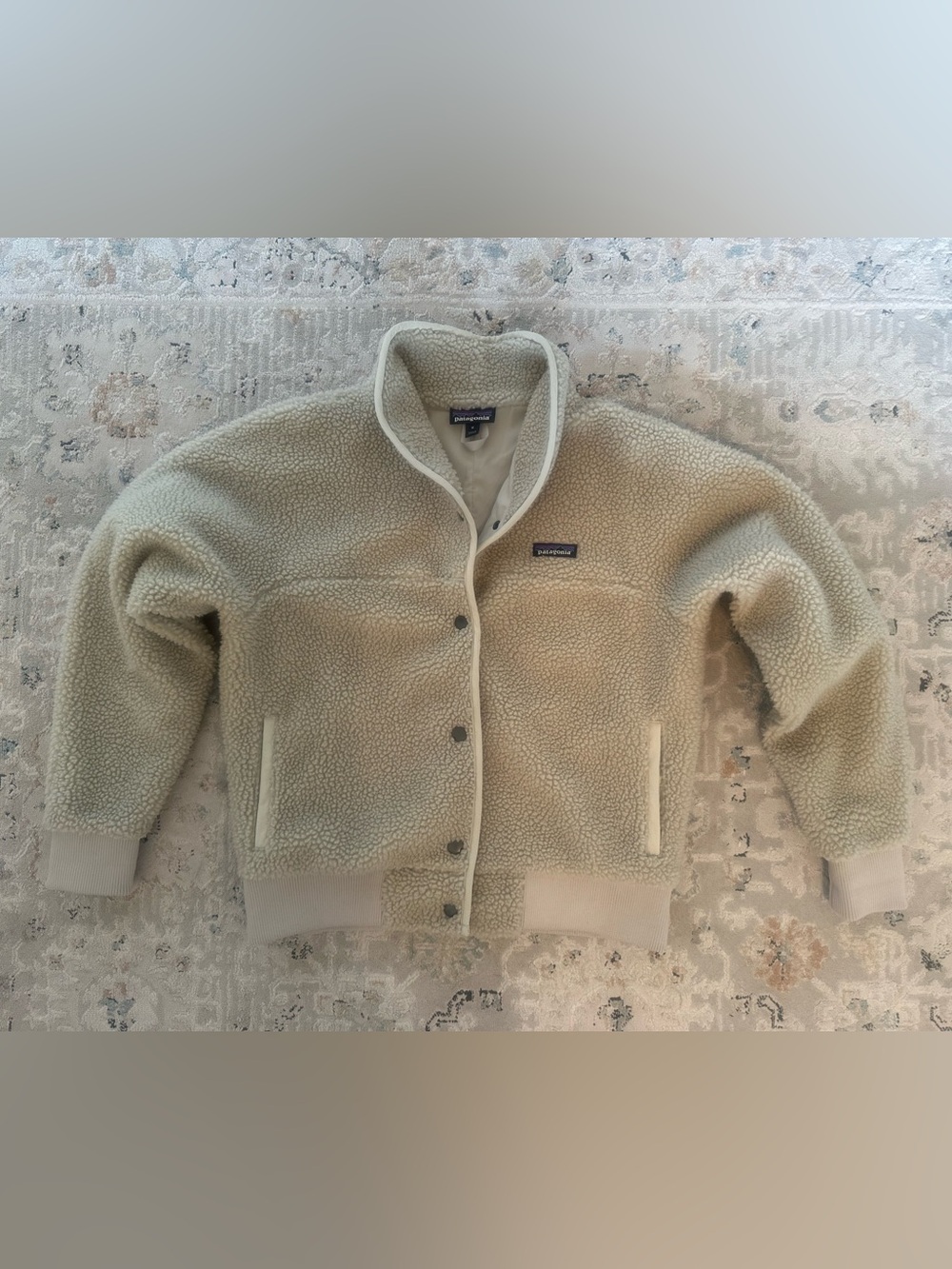 Patagonia Women's Retro - X Snap Front Bomber Jacket Pelican Medium EUC
